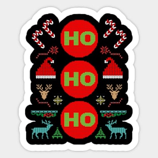 Ho Ho Ho Ugly Christmas sweater style design Sticker